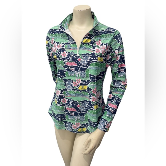 Smith & Quinn Women’s Medium Quarter Zip Pullover Golf Top Floral Print - Picture 2 of 9